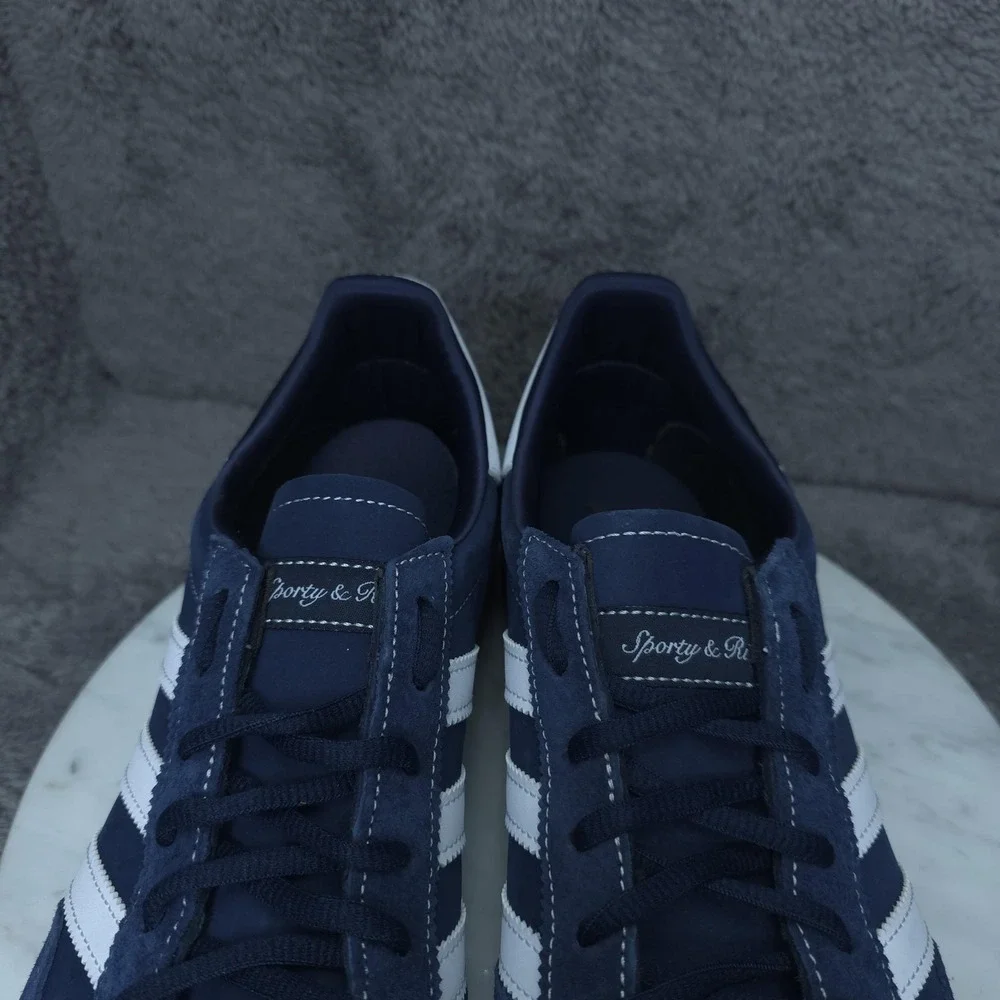 Adidas Sporty & Rich Shoes Mens Size 10.5 Blue White Suede Low Top Gum Sneakers